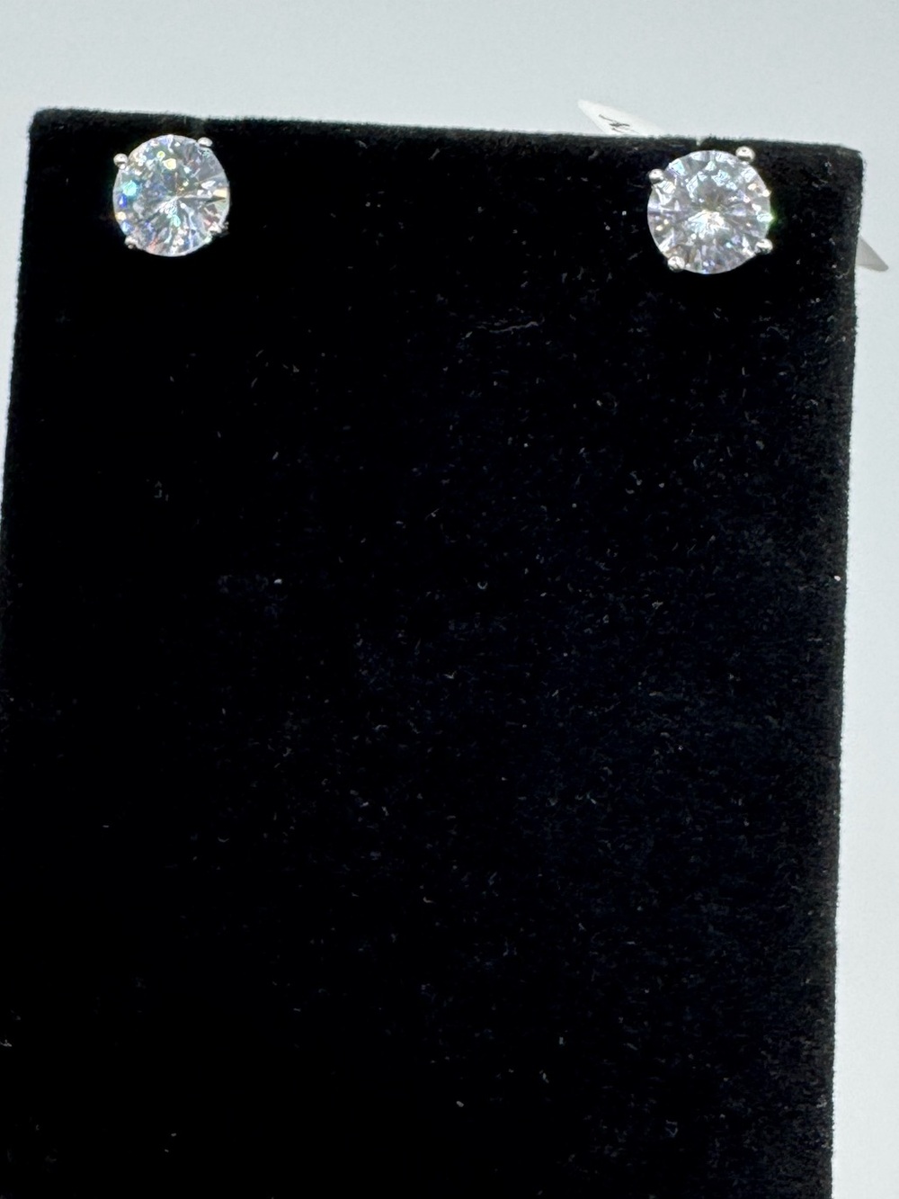 14k 2ct Round Solitaire Earrings - Picture 9 of 11